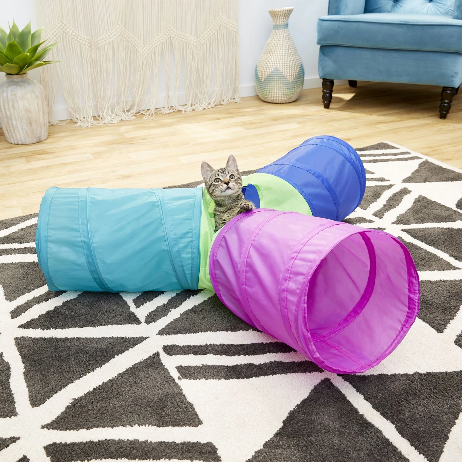 Frisco Foldable Play Tri-Tunnel Cat Toy