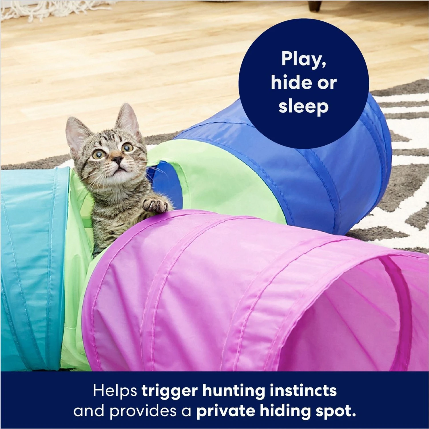Frisco Foldable Play Tri-Tunnel Cat Toy - Image 3