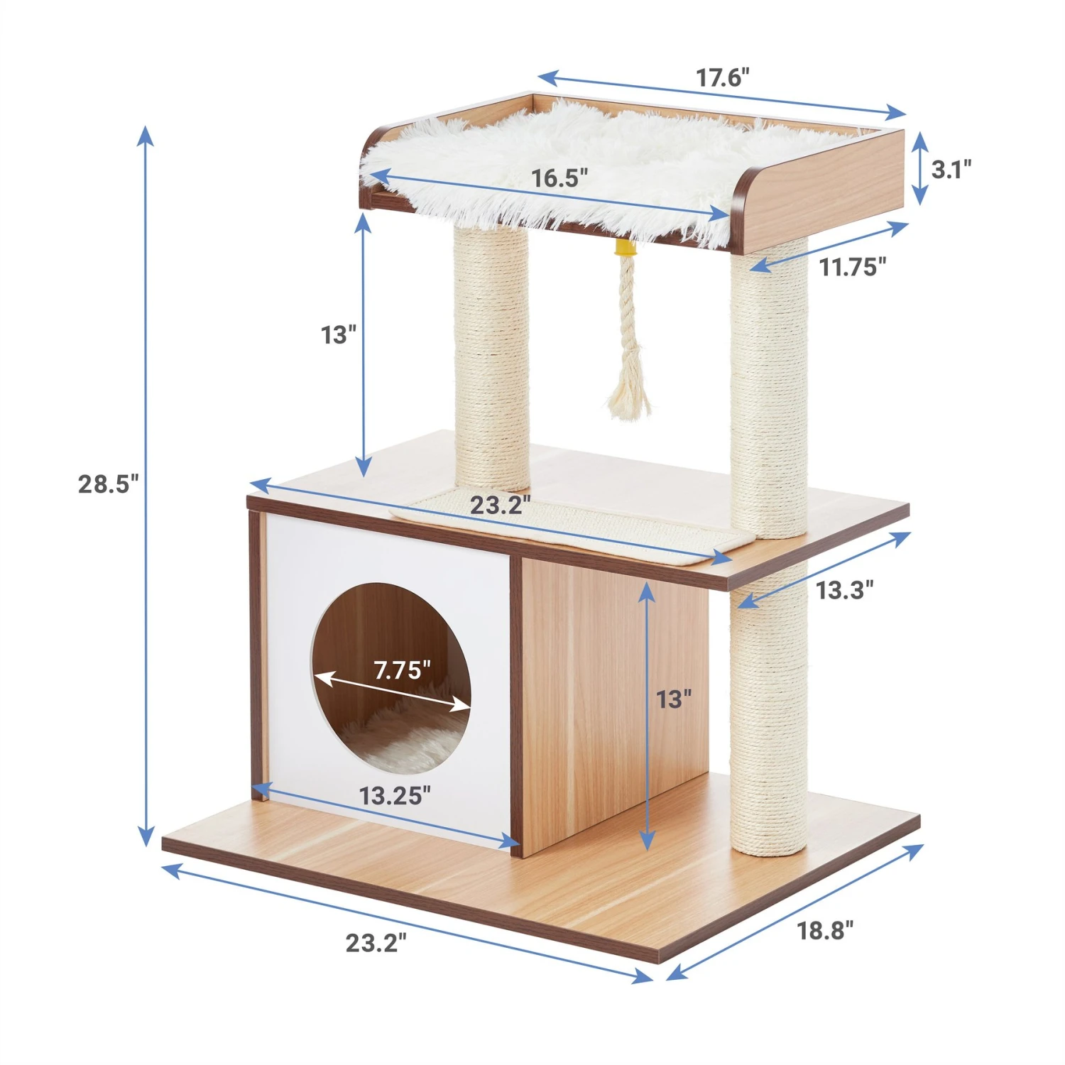 Frisco 28.5-in Modern Cat Tree & Condo - Image 2