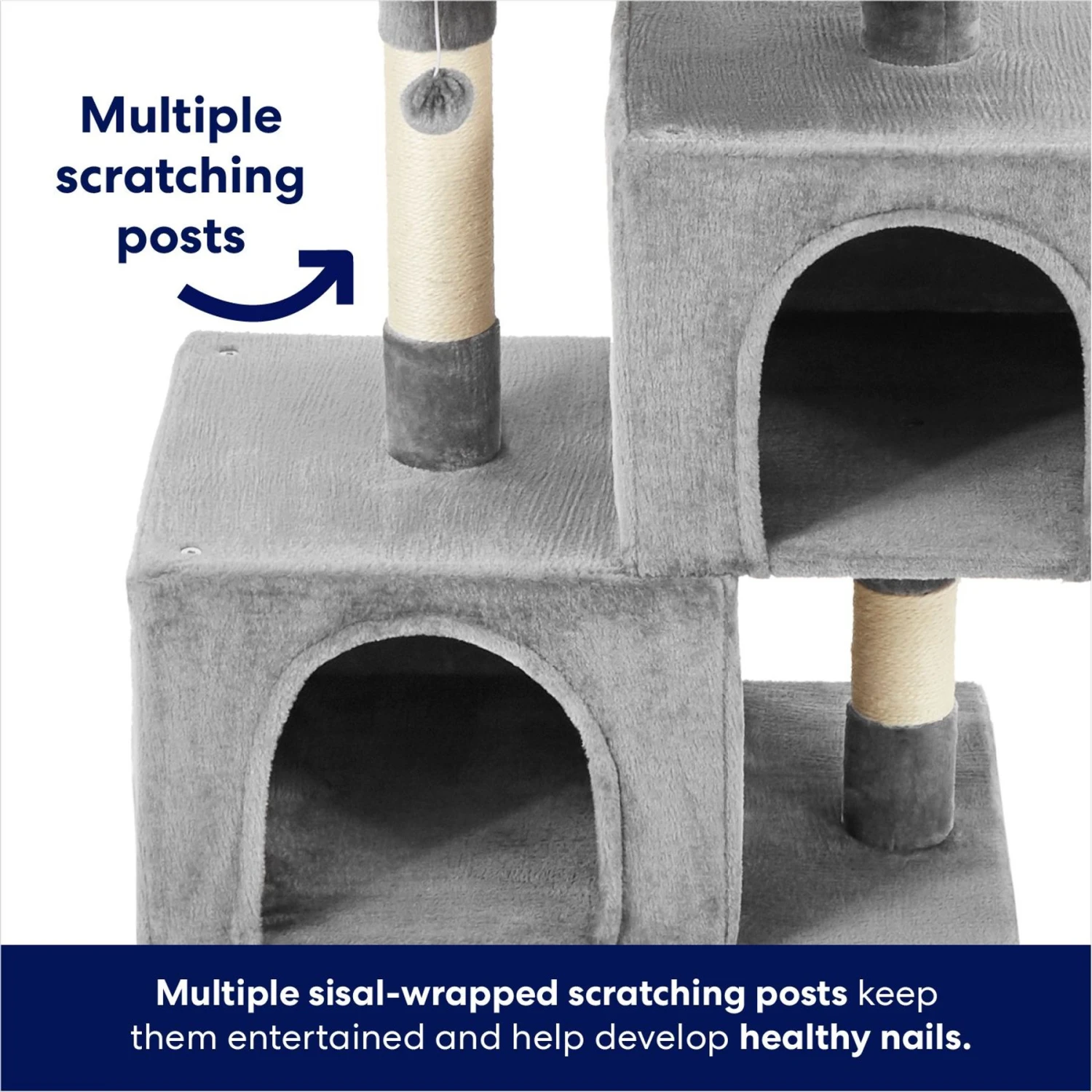 Frisco 33-in Faux Fur Cat Tree & Condo - Image 3