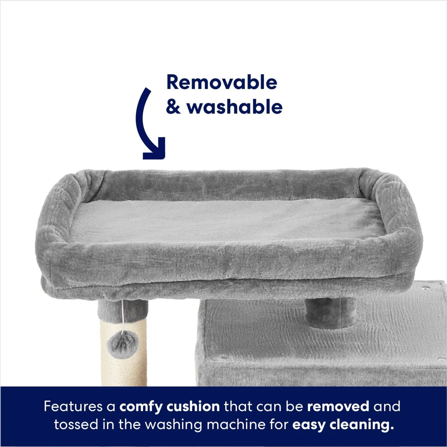 Frisco 33-in Faux Fur Cat Tree & Condo - Image 4