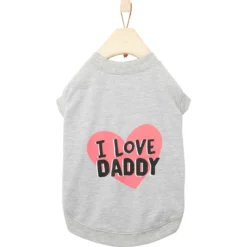 Frisco I Love Daddy Dog & Cat T-Shirt, Gray