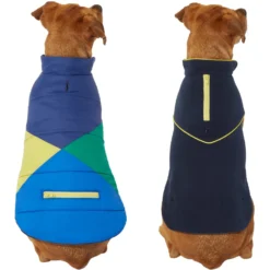 Frisco Mediumweight Colorblock 2-in-1 Dog & Cat Fleece Coat