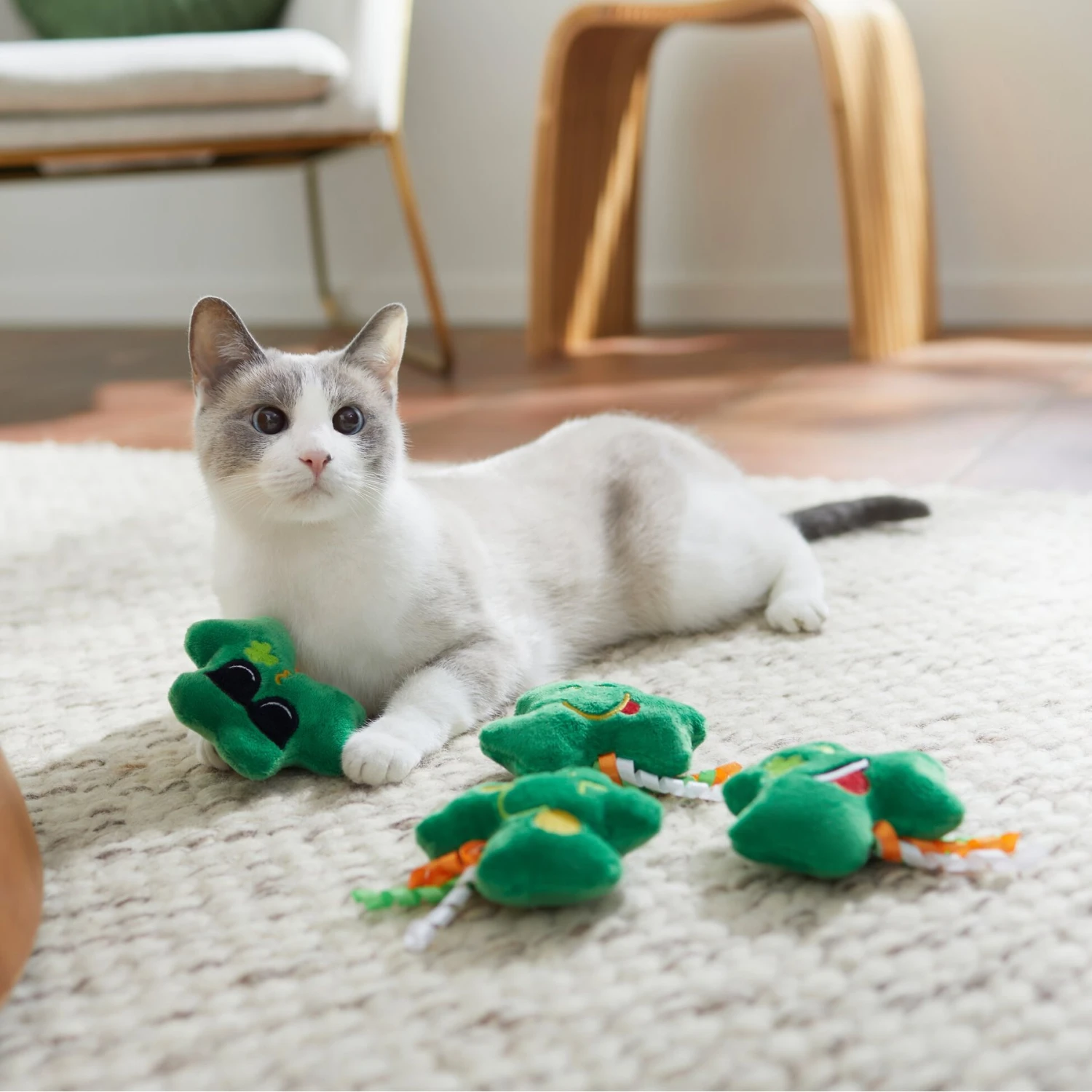 Frisco St. Patrick's Shamrock Plush Cat Toy With Catnip - Image 3