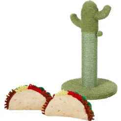 Frisco Cactus Cat Scratching Post & Frisco Taco Plush Cat Toy With Catnip