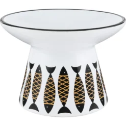 Frisco Cat Face Wide Shape Elevated Non-Skid Ceramic Cat Bowl