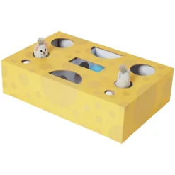 Frisco Cheese Interactive Maze Cardboard Cat Toy Box With Catnip