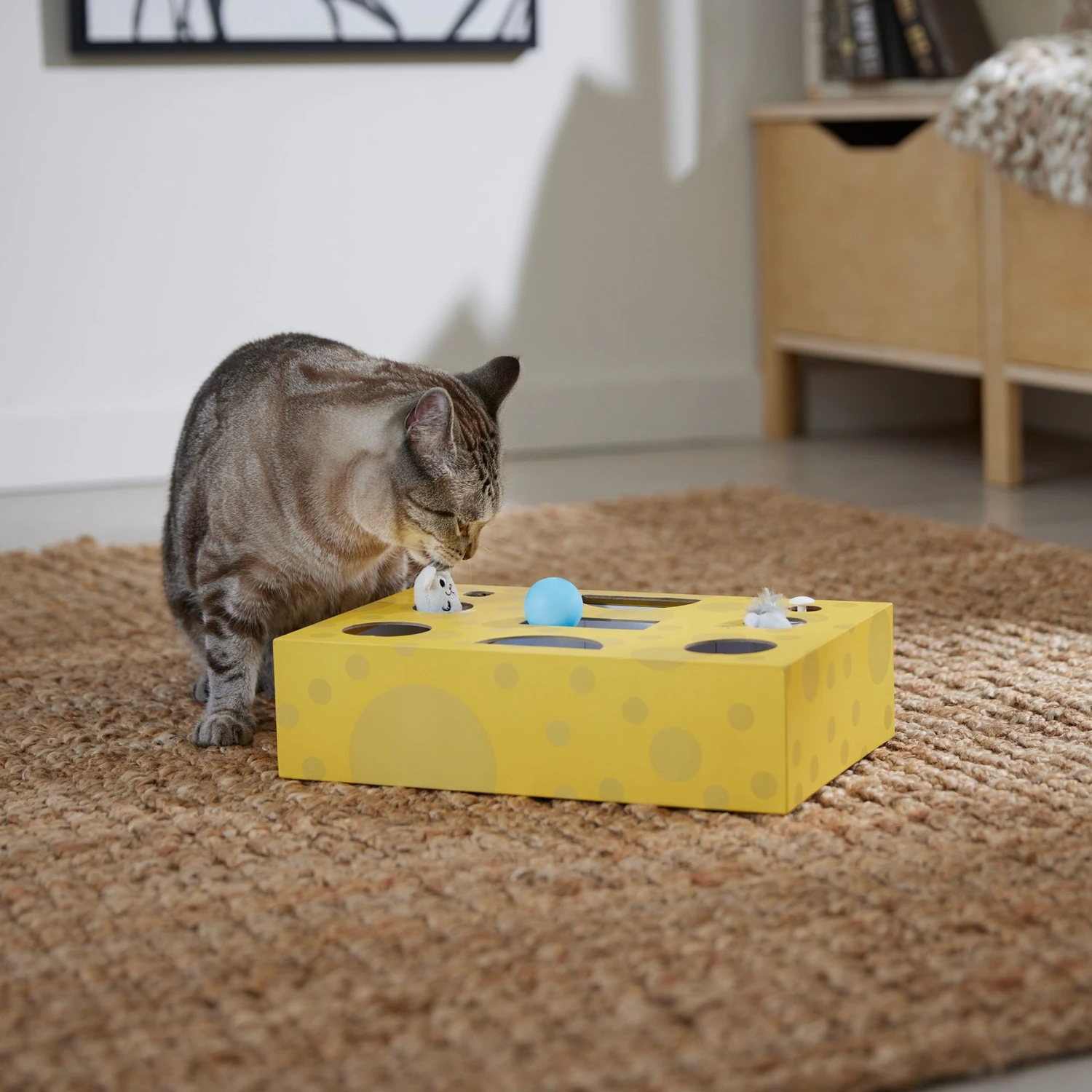 Frisco Cheese Interactive Maze Cardboard Cat Toy Box With Catnip - Image 5
