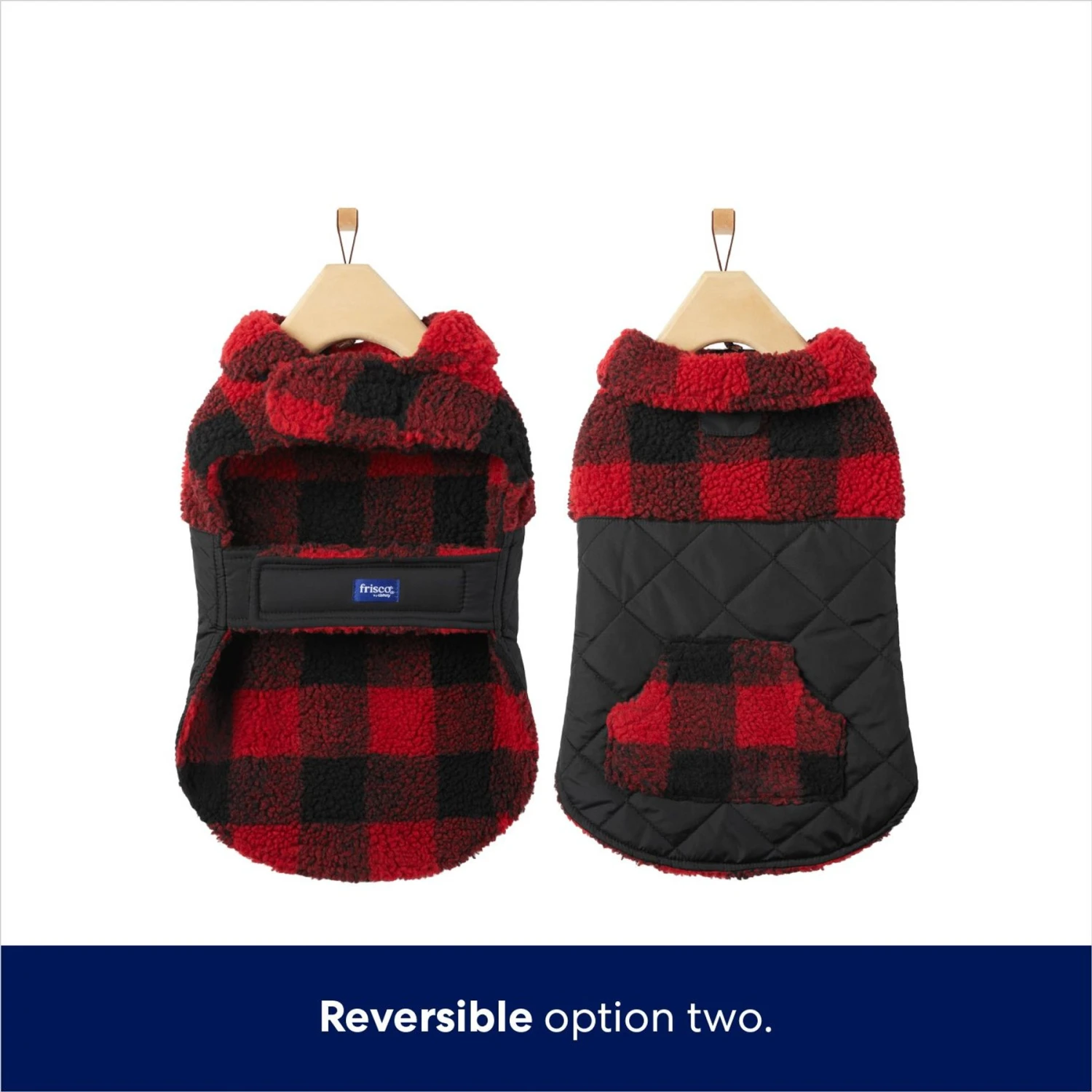 Frisco Reversible Medium Weight Boulder Plaid Dog & Cat Coat - Image 4