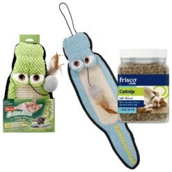 Frisco Natural Catnip & Hartz Cattraction Silver Vine & Catnip Gator Cat Scratcher Toy, Color Varies